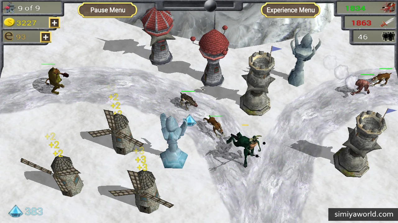 Counter Monster Guard towers in a snowy environment