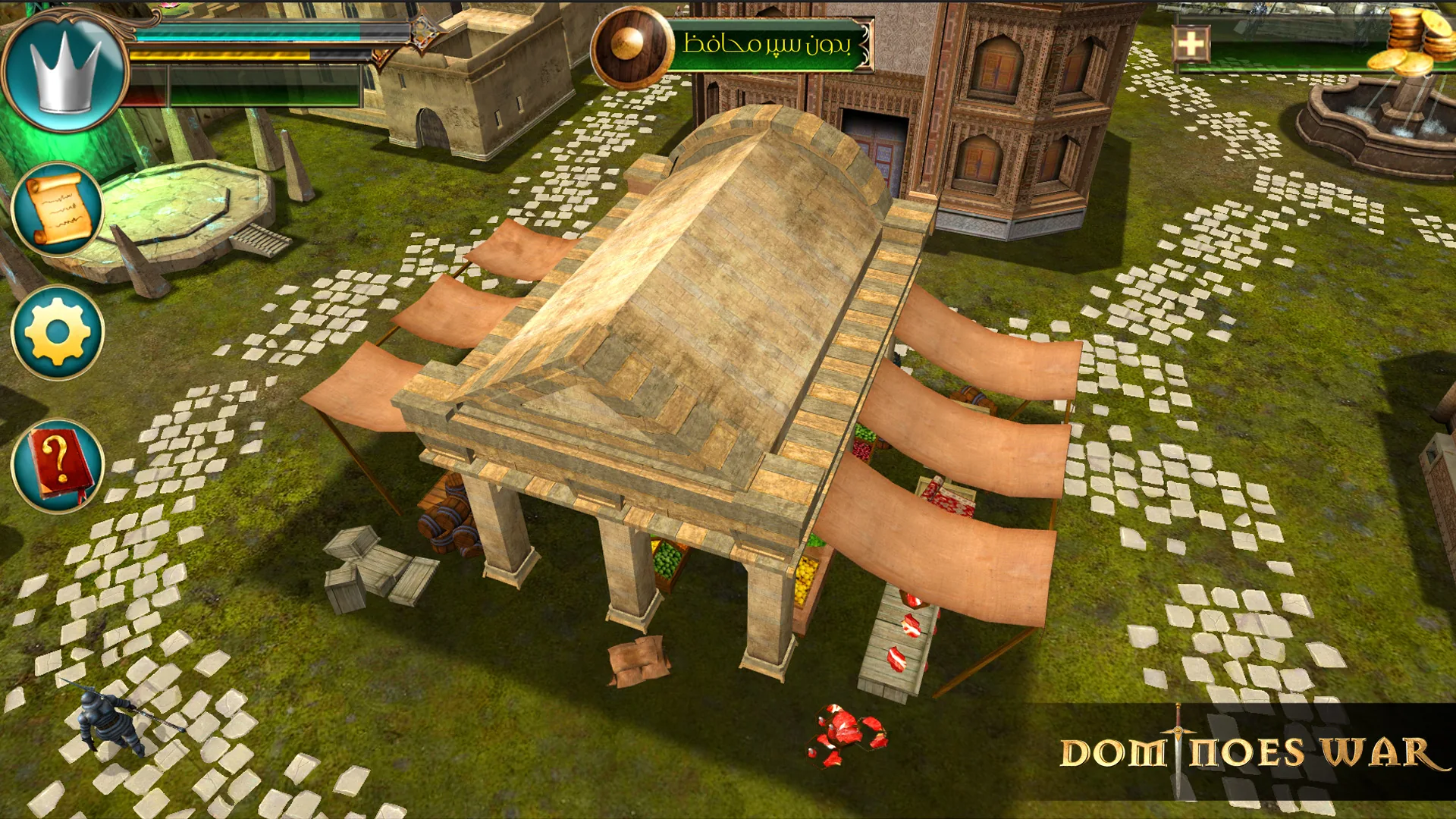 Dominoes War city buildings and fantasy environment