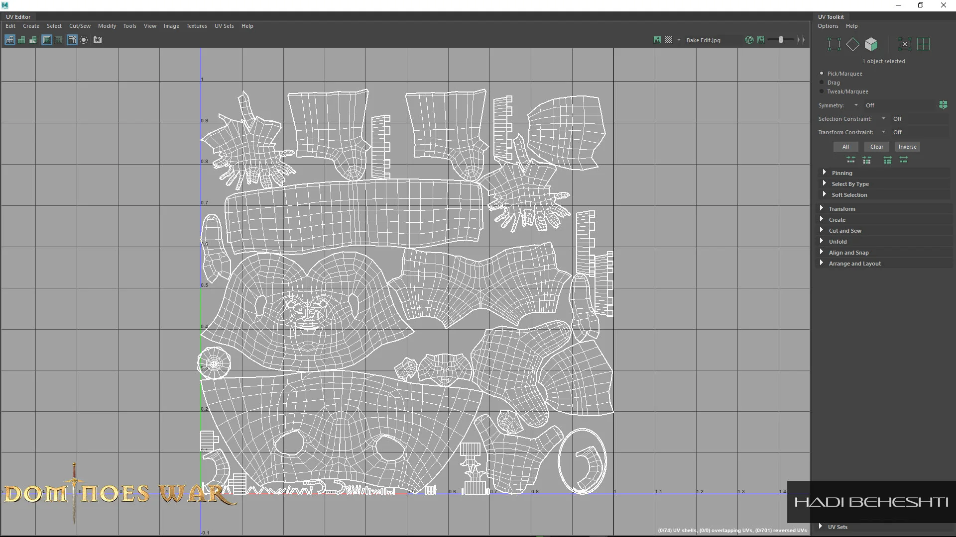 Dominoes War building UV layout