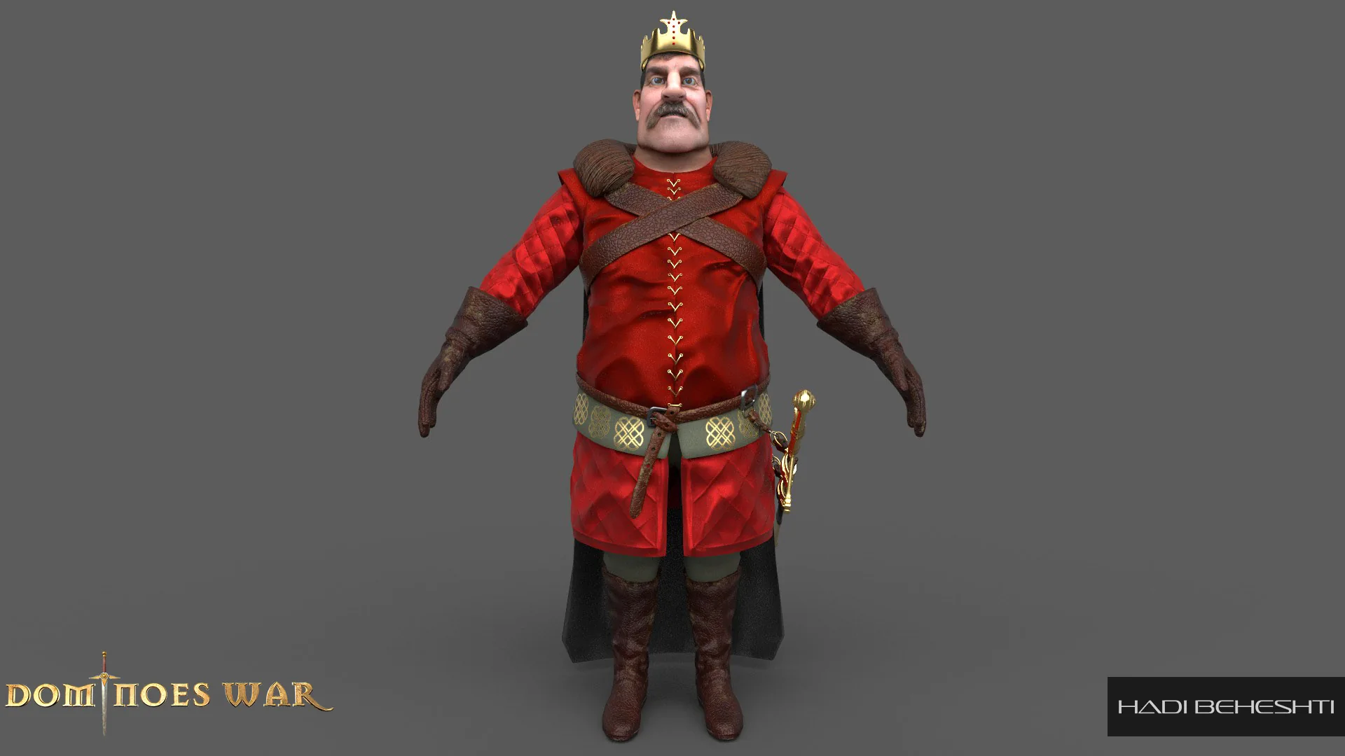 Dominoes War king character from different angles
