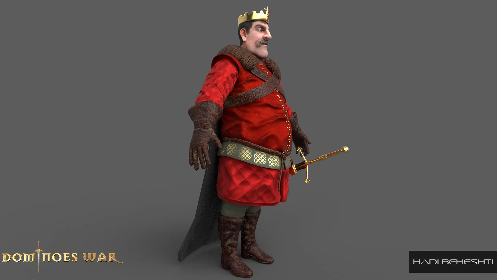 Dominoes War king character from different angles
