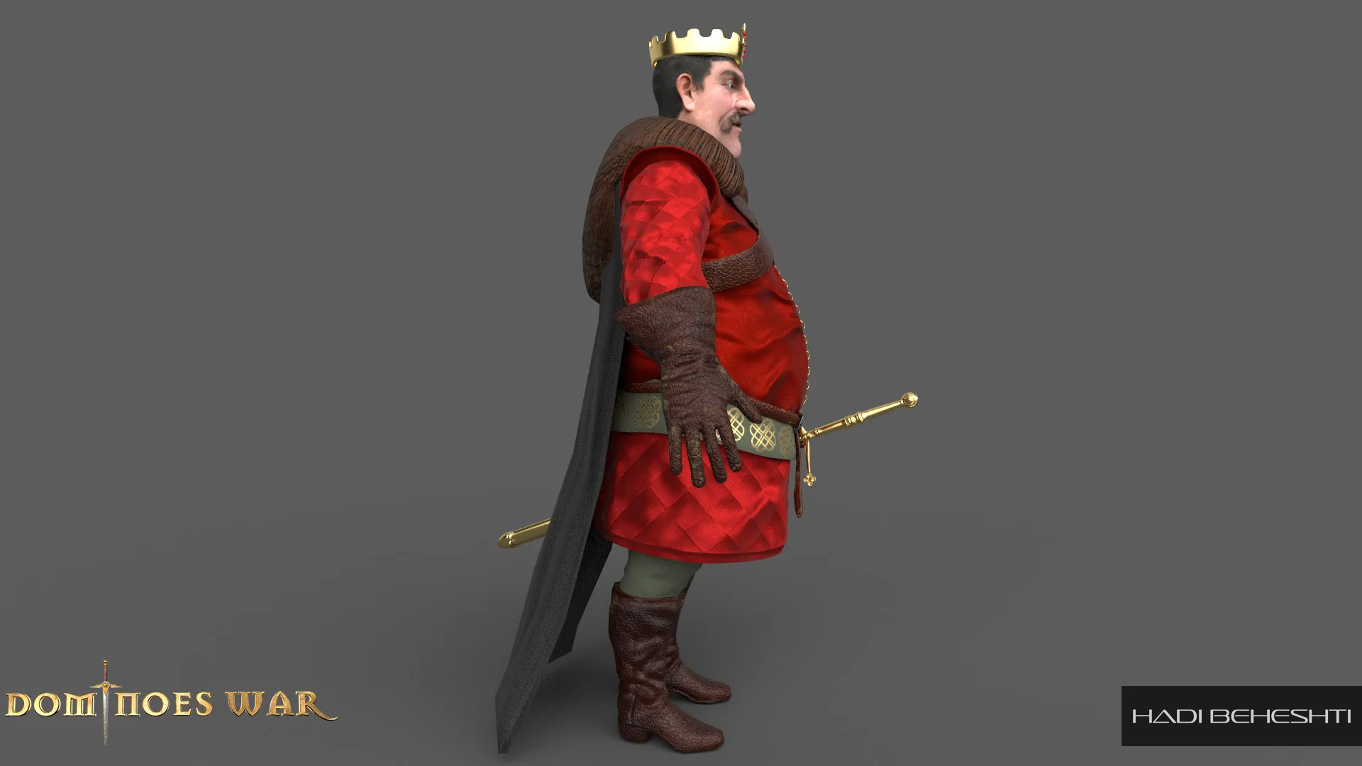 Dominoes War king character from different angles