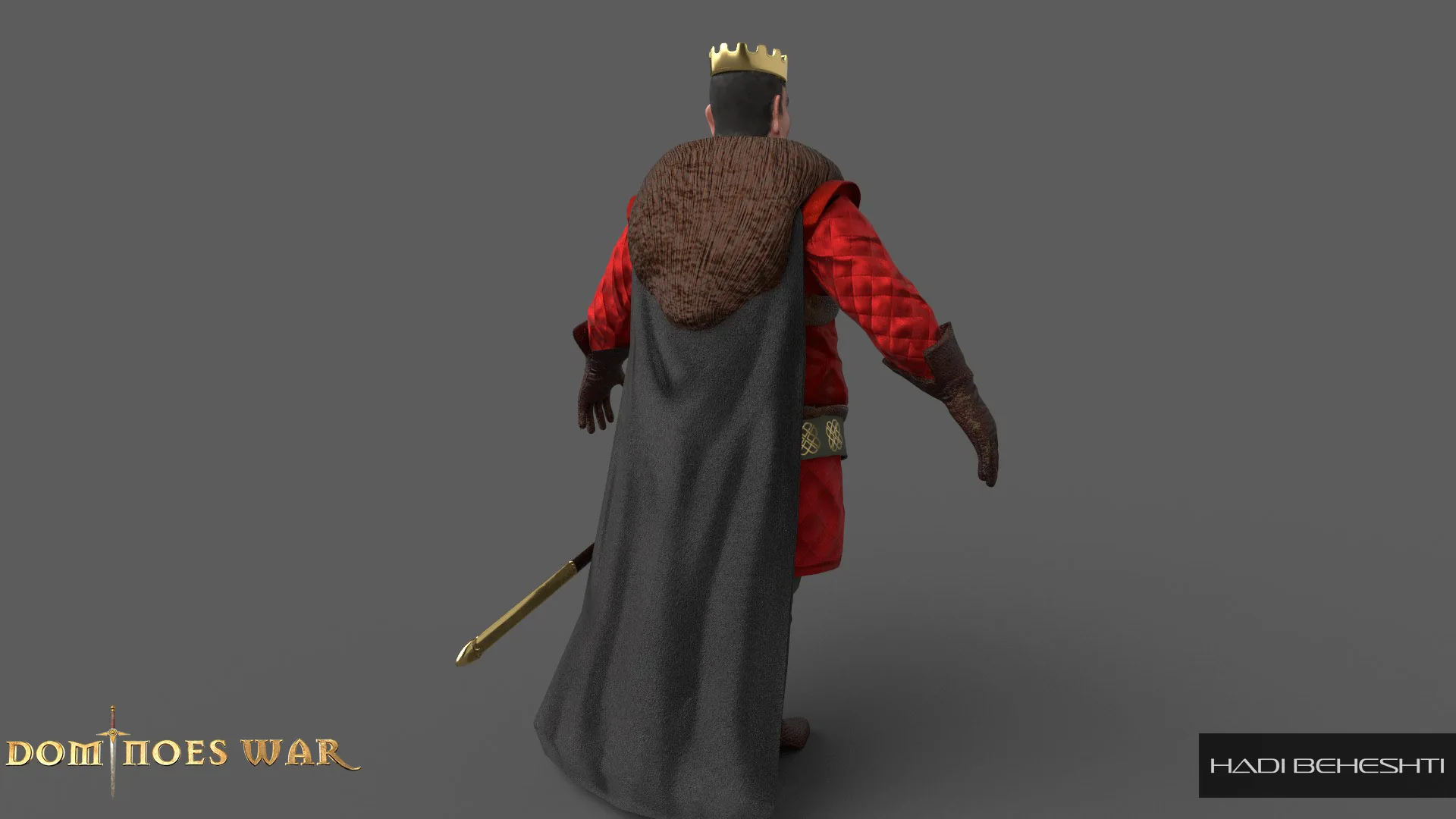 Dominoes War king character from different angles