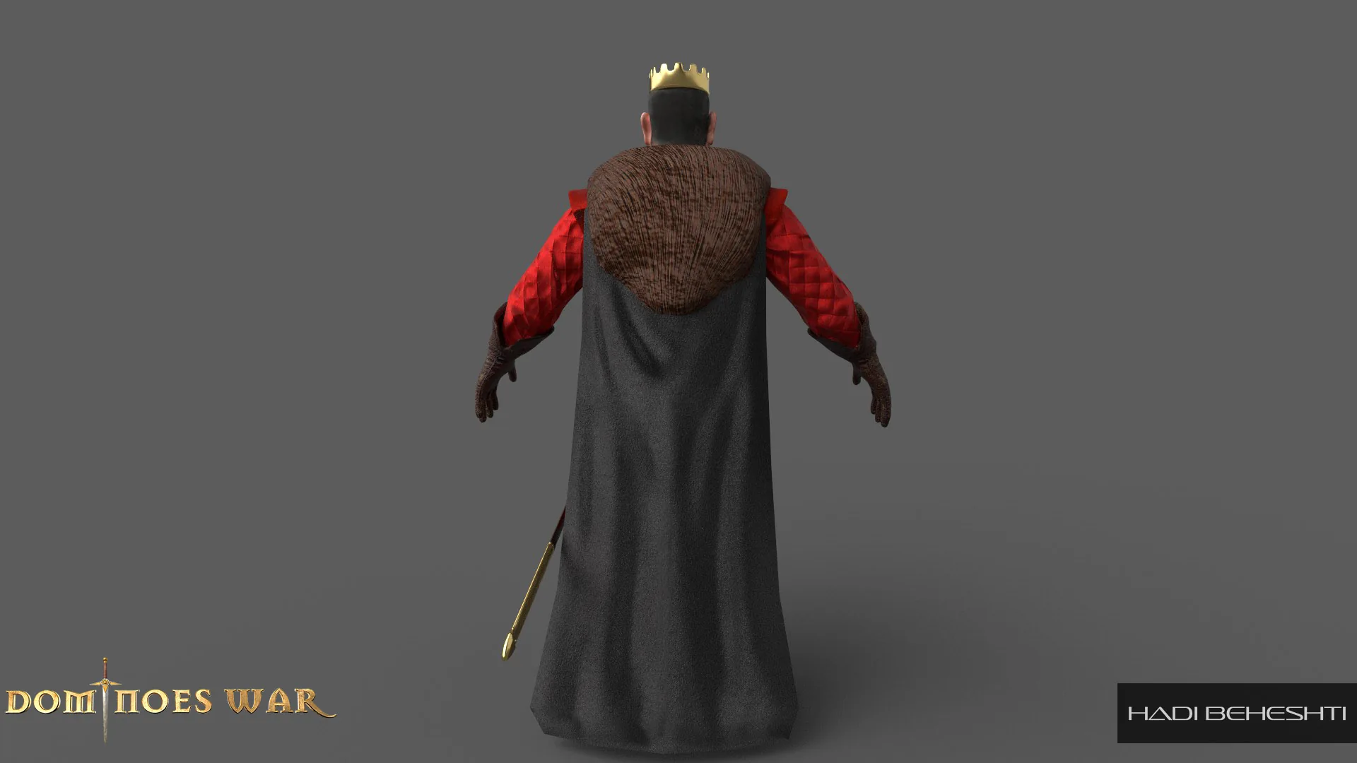 Dominoes War king character from different angles