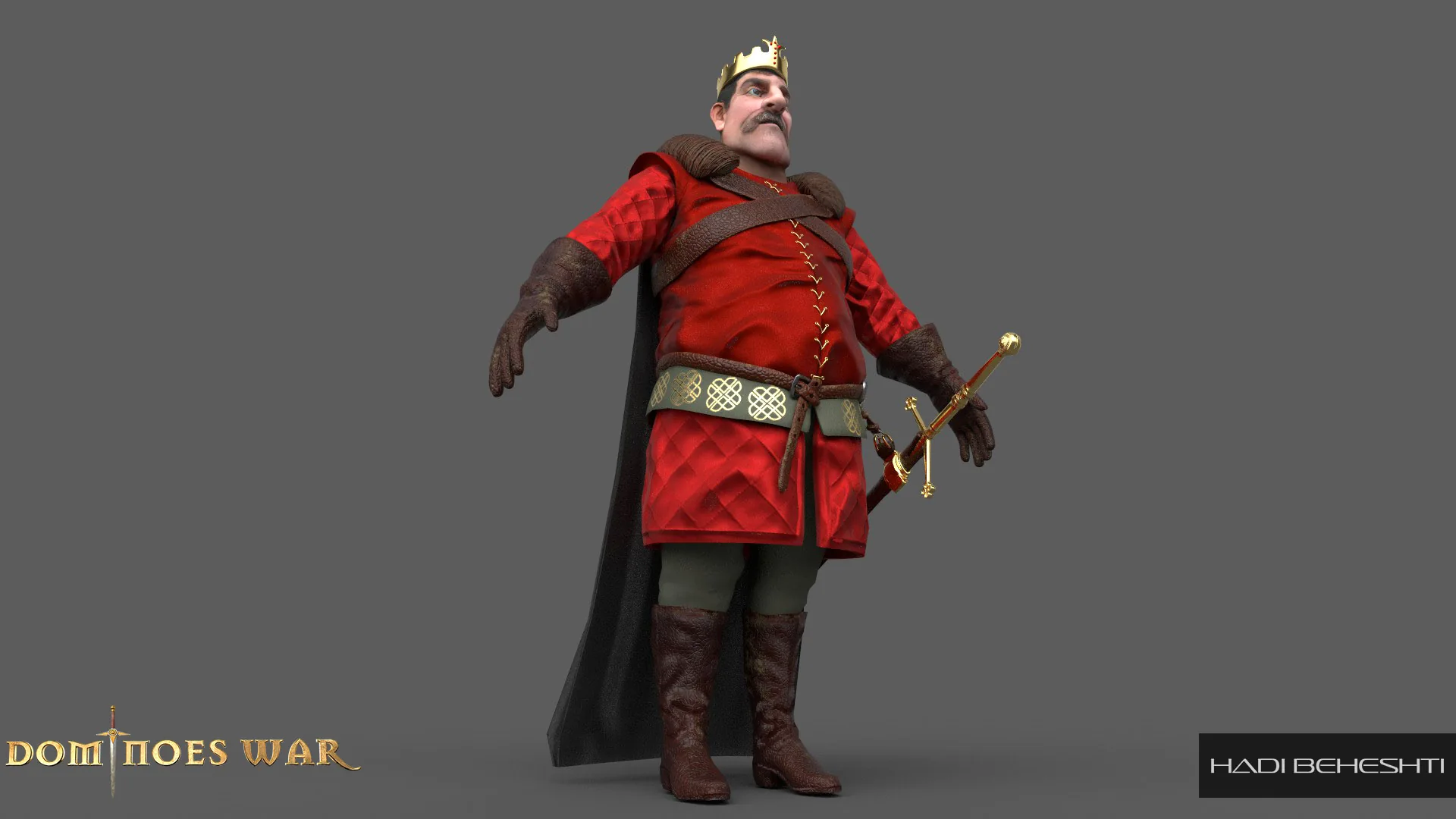 Dominoes War king character from different angles