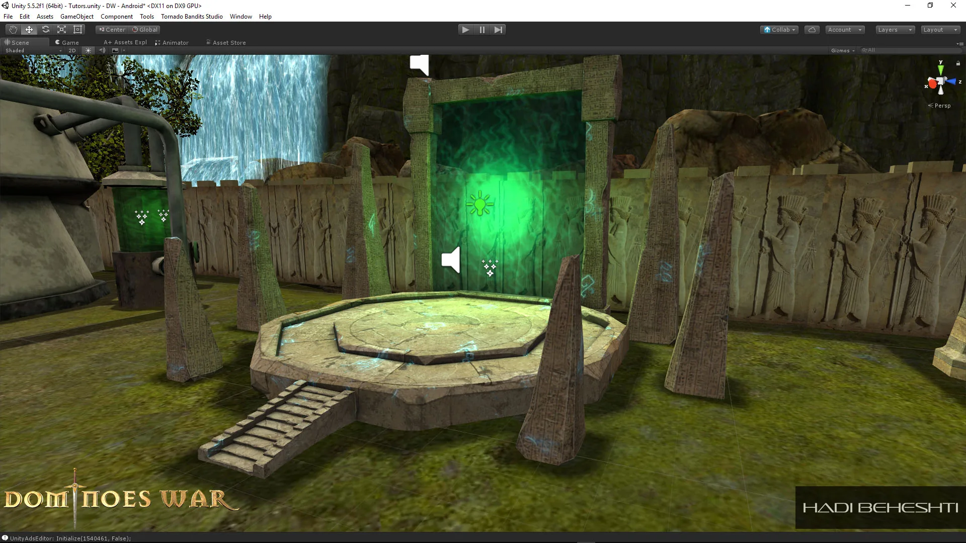 Dominoes War environment and building studies in Unity