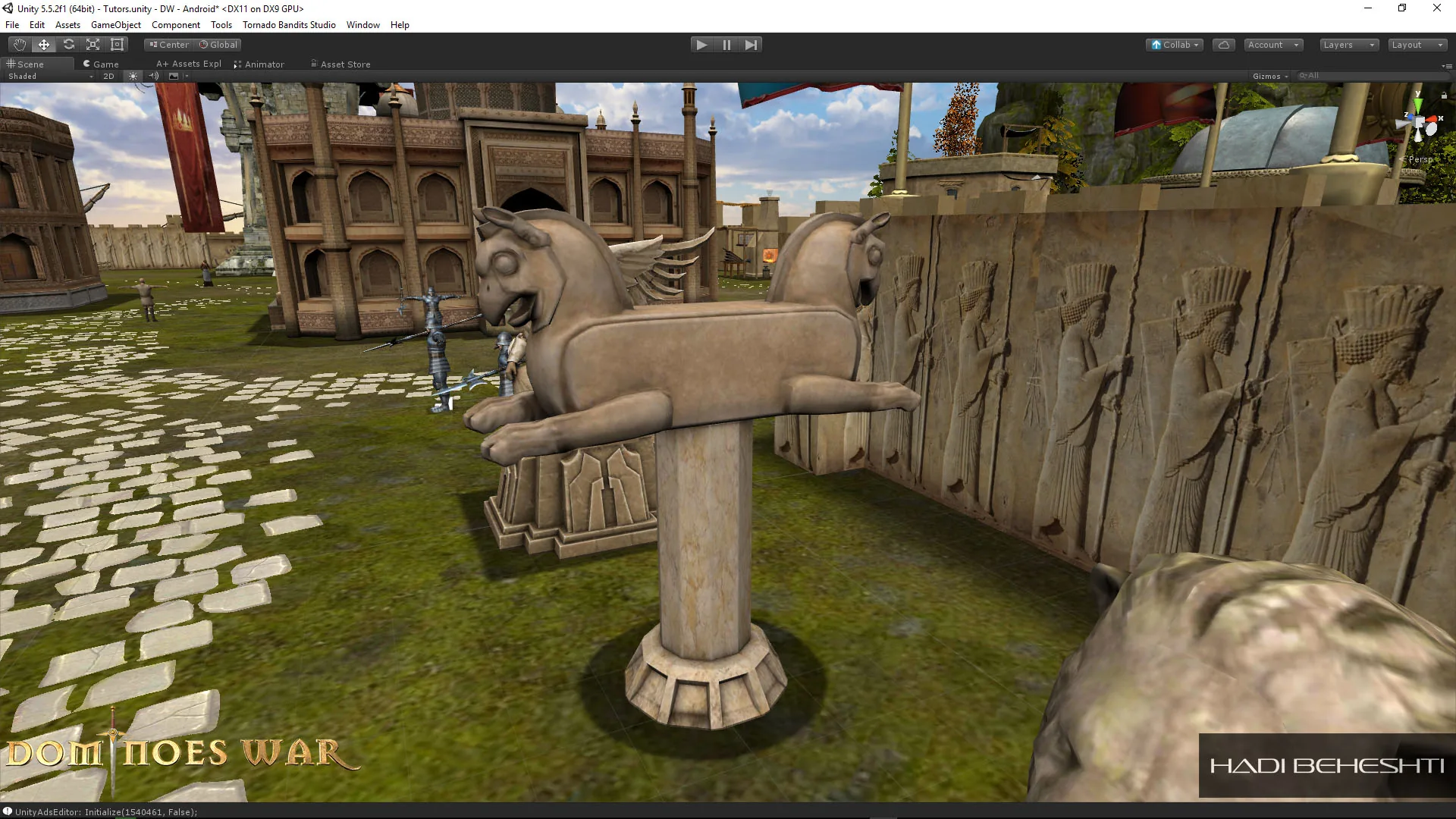 Dominoes War environment and building studies in Unity