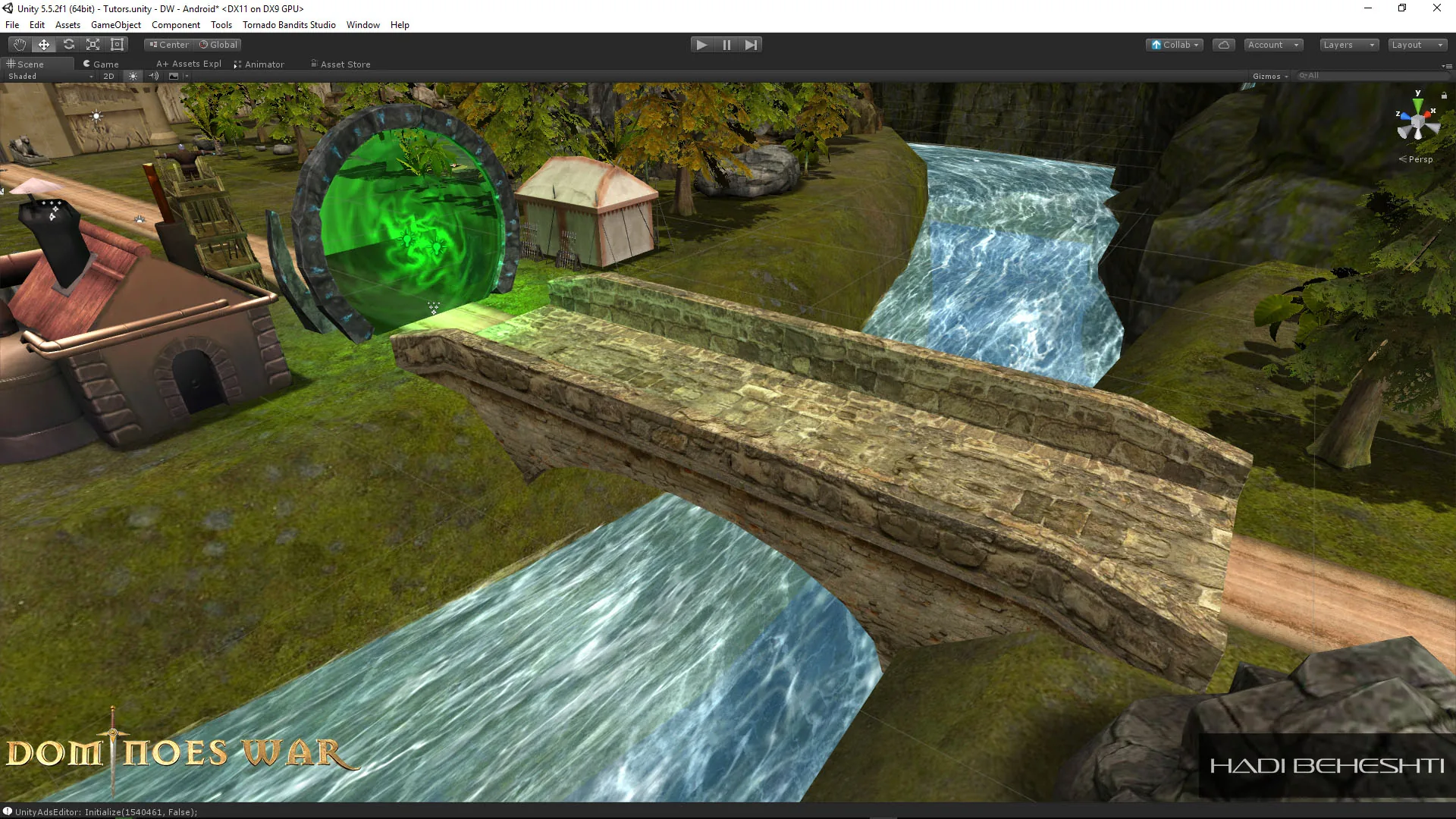 Dominoes War environment and building studies in Unity