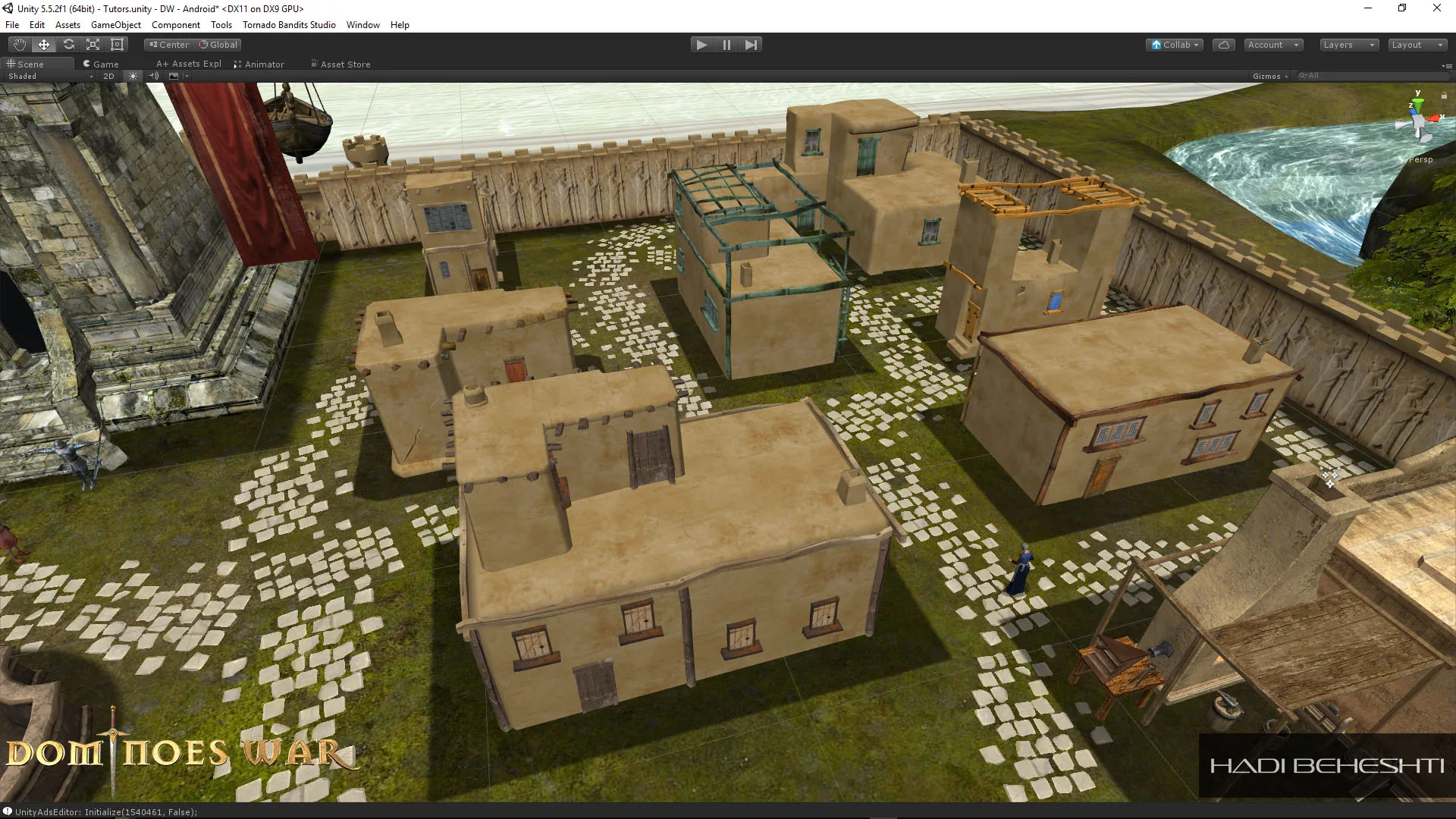 Dominoes War environment and building studies in Unity