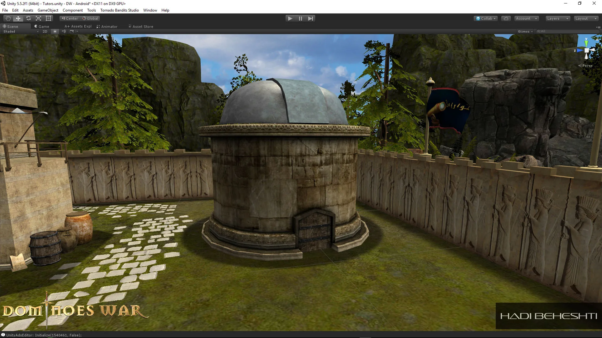 Dominoes War environment and building studies in Unity