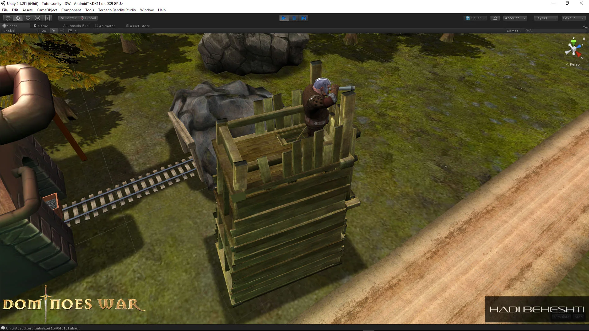 Dominoes War environment and building studies in Unity