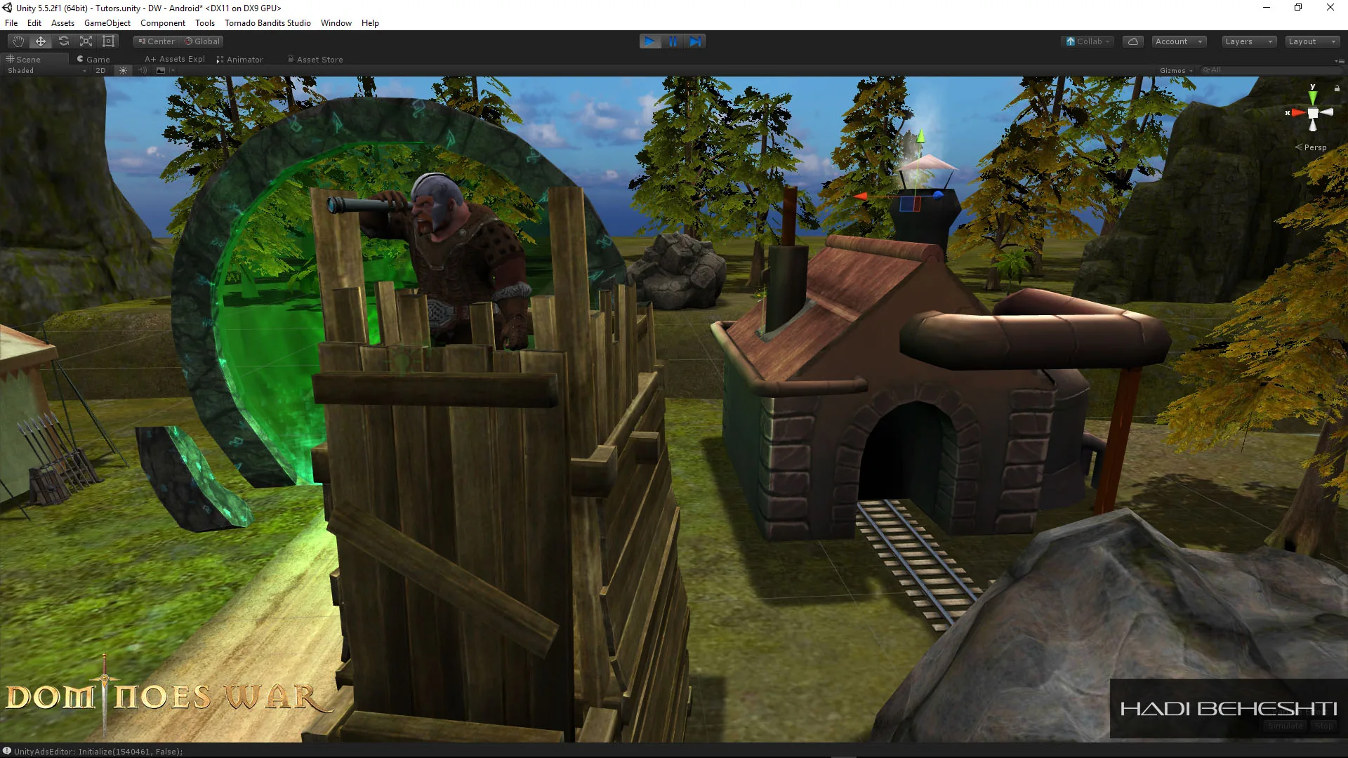 Dominoes War environment and building studies in Unity
