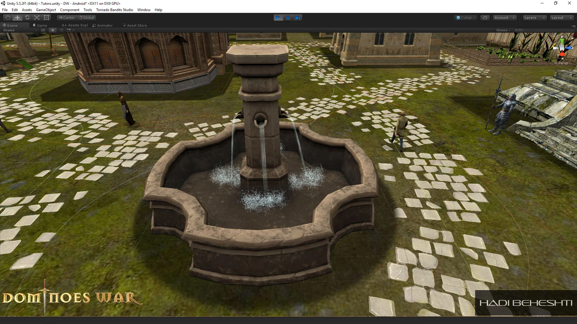 Dominoes War environment and building studies in Unity