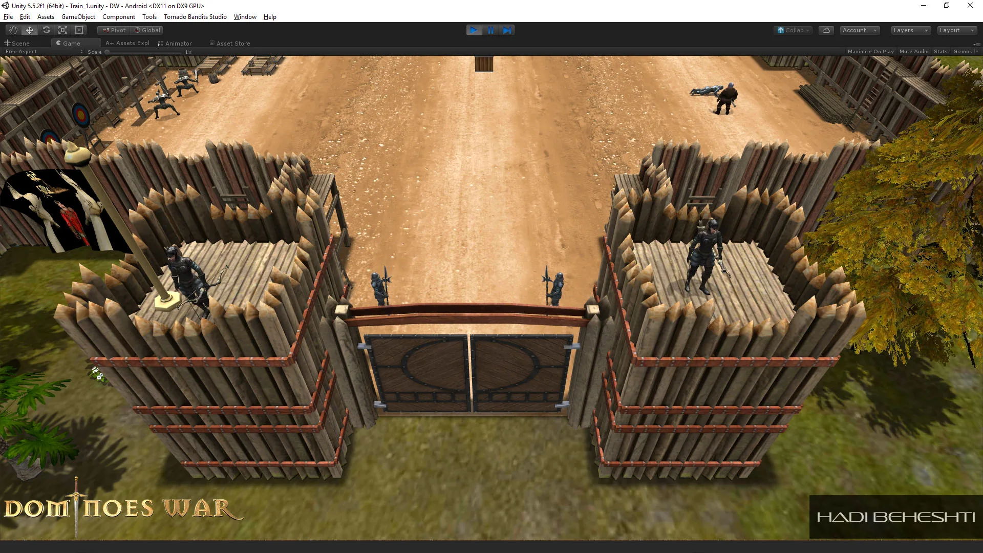 Dominoes War training arena in Unity