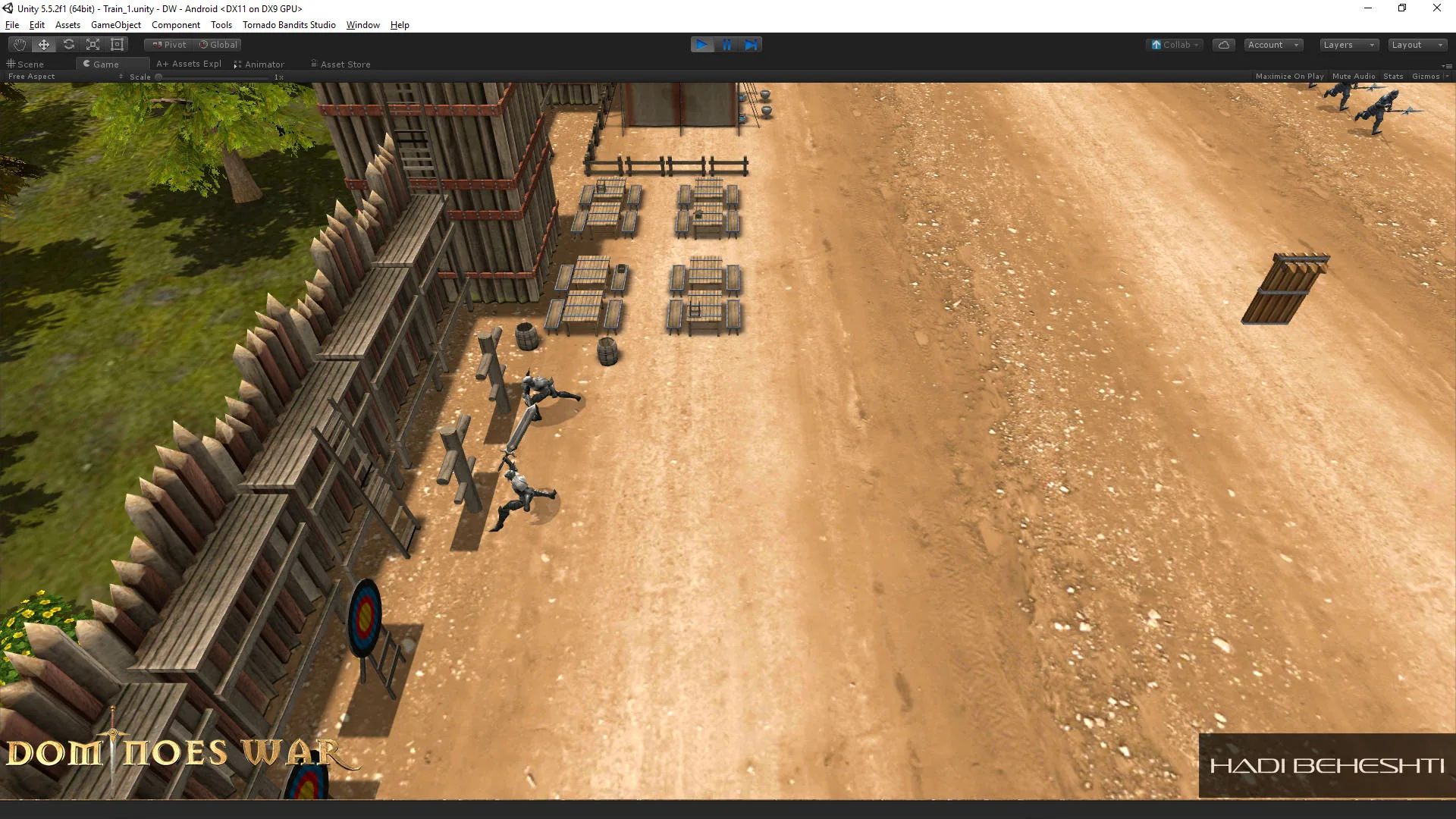 Dominoes War training arena in Unity