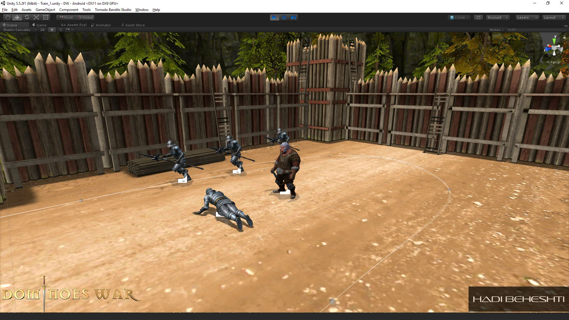 Dominoes War training arena in Unity