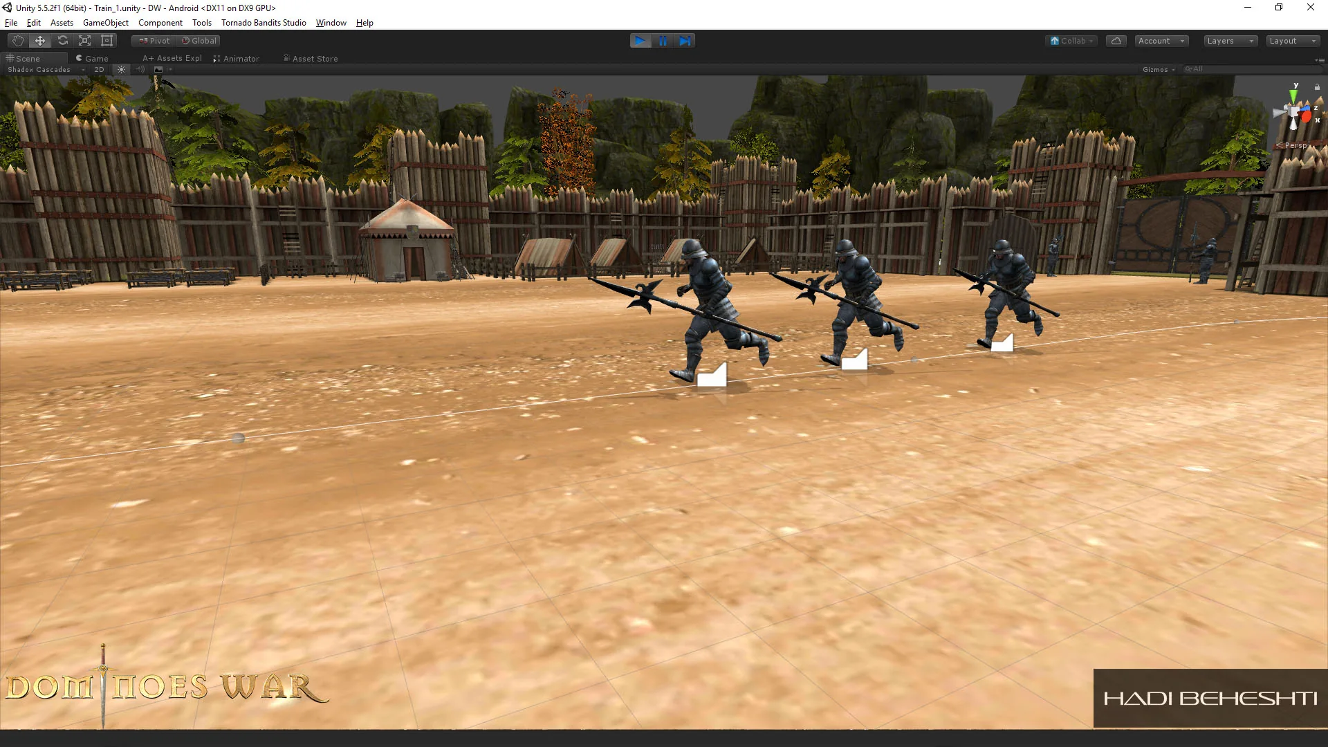 Dominoes War training arena in Unity