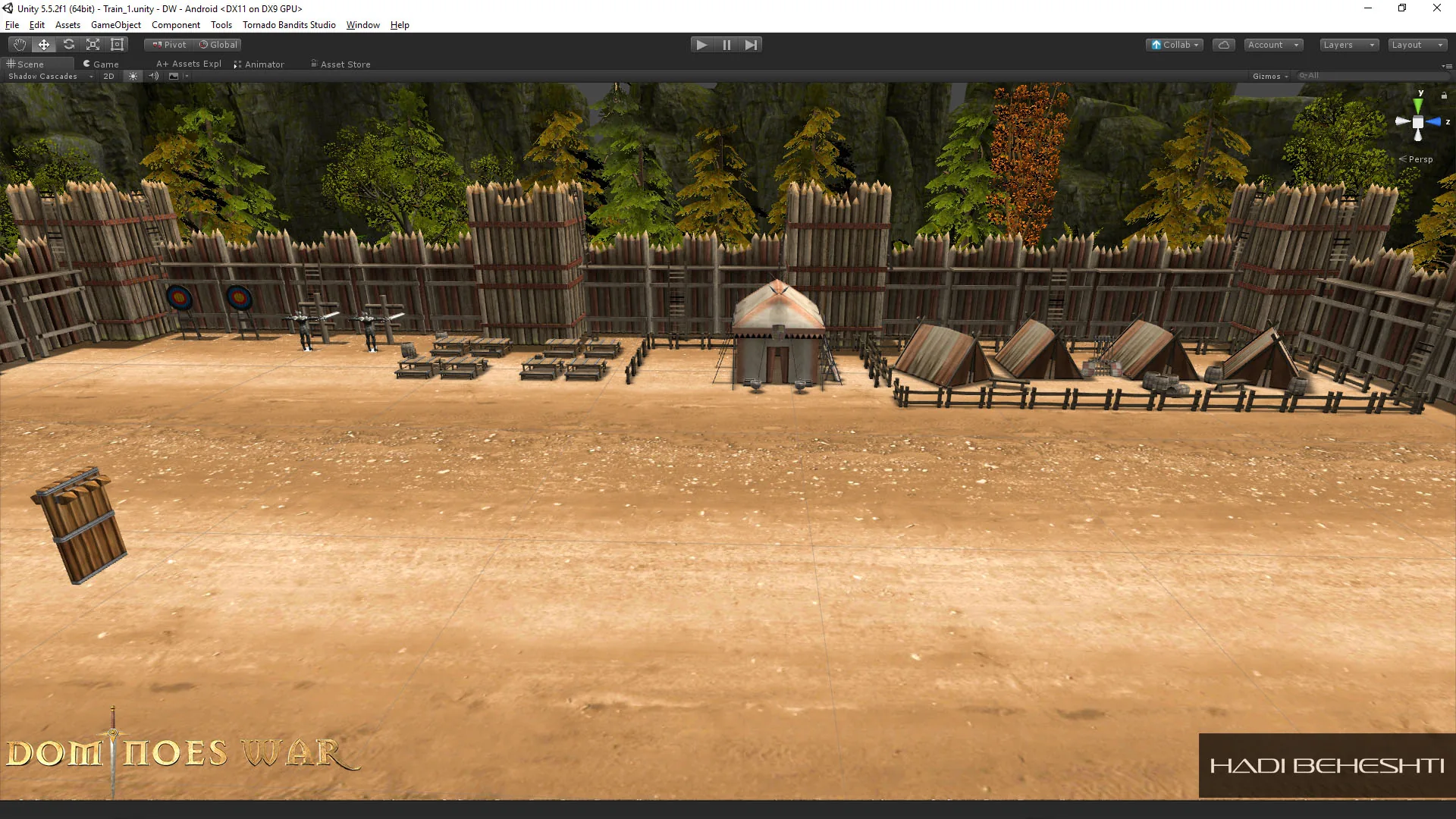 Dominoes War training arena in Unity