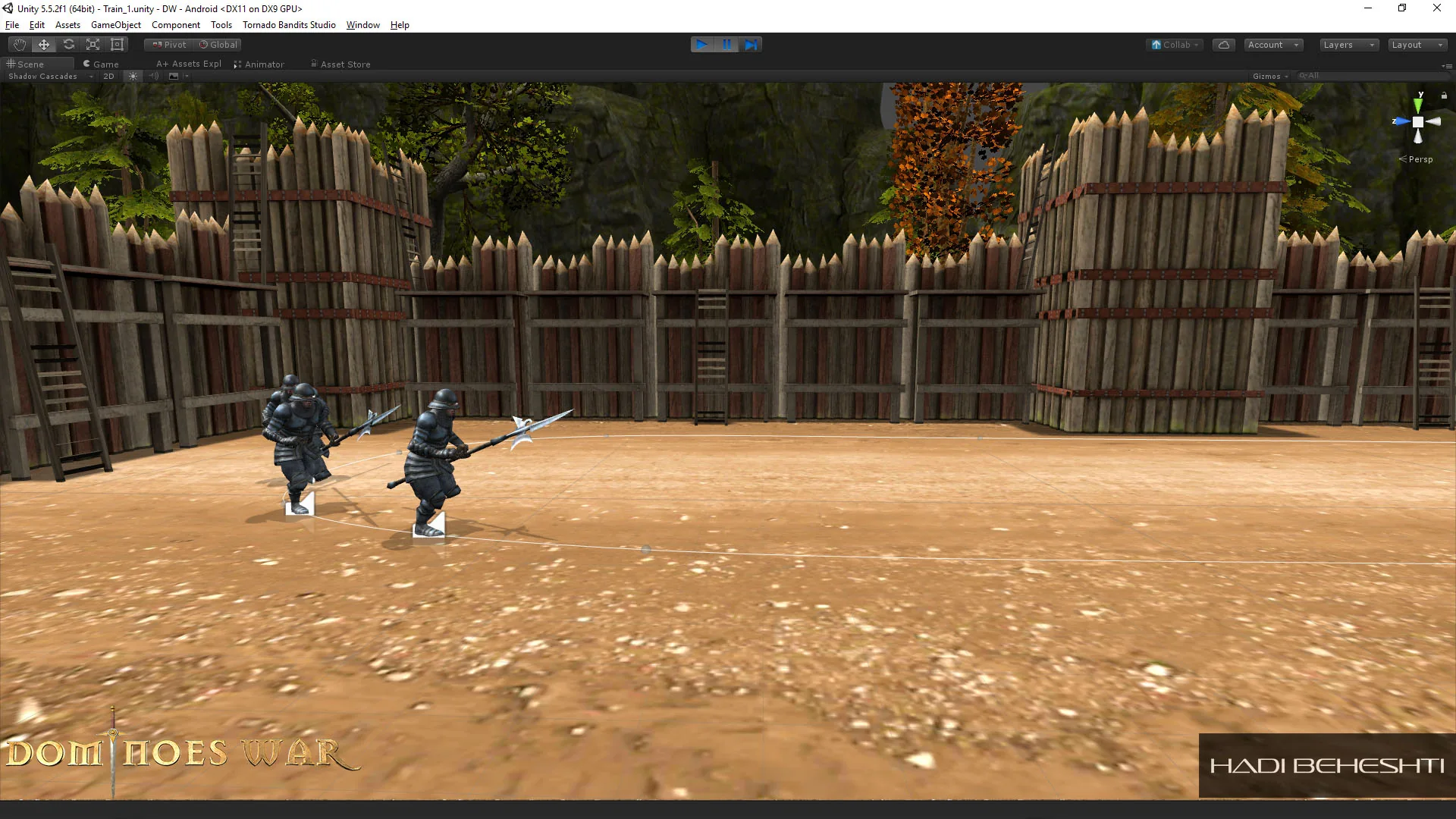 Dominoes War training arena in Unity