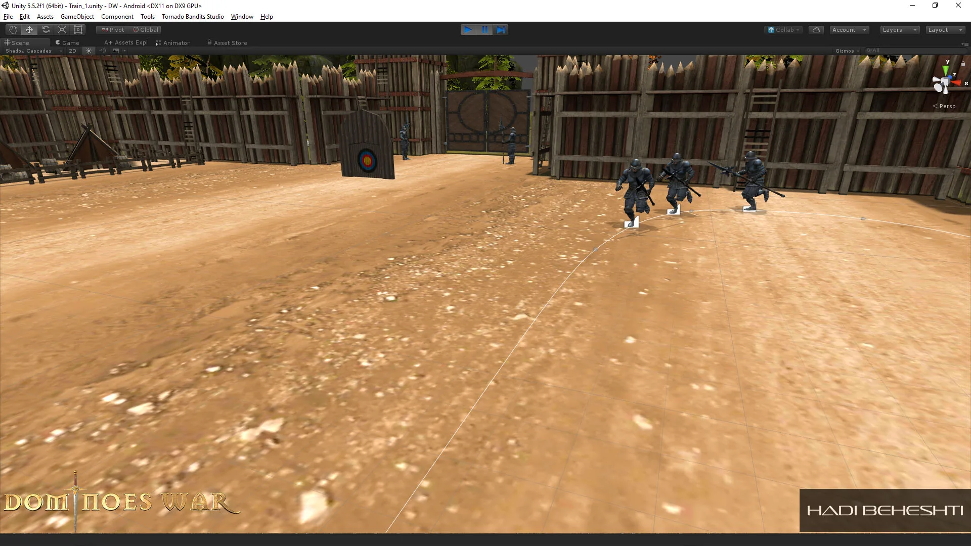 Dominoes War training arena in Unity