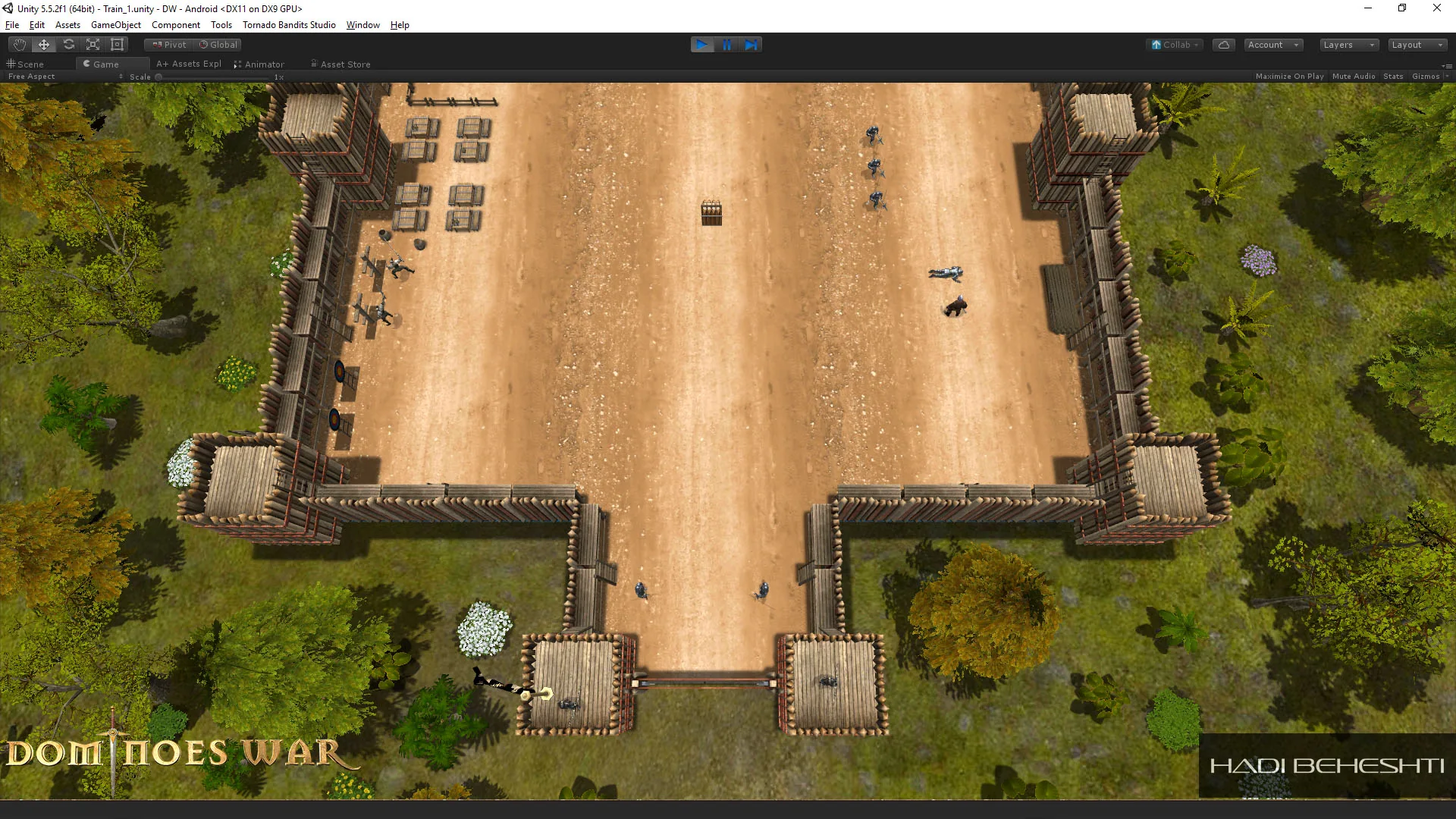 Dominoes War training arena in Unity