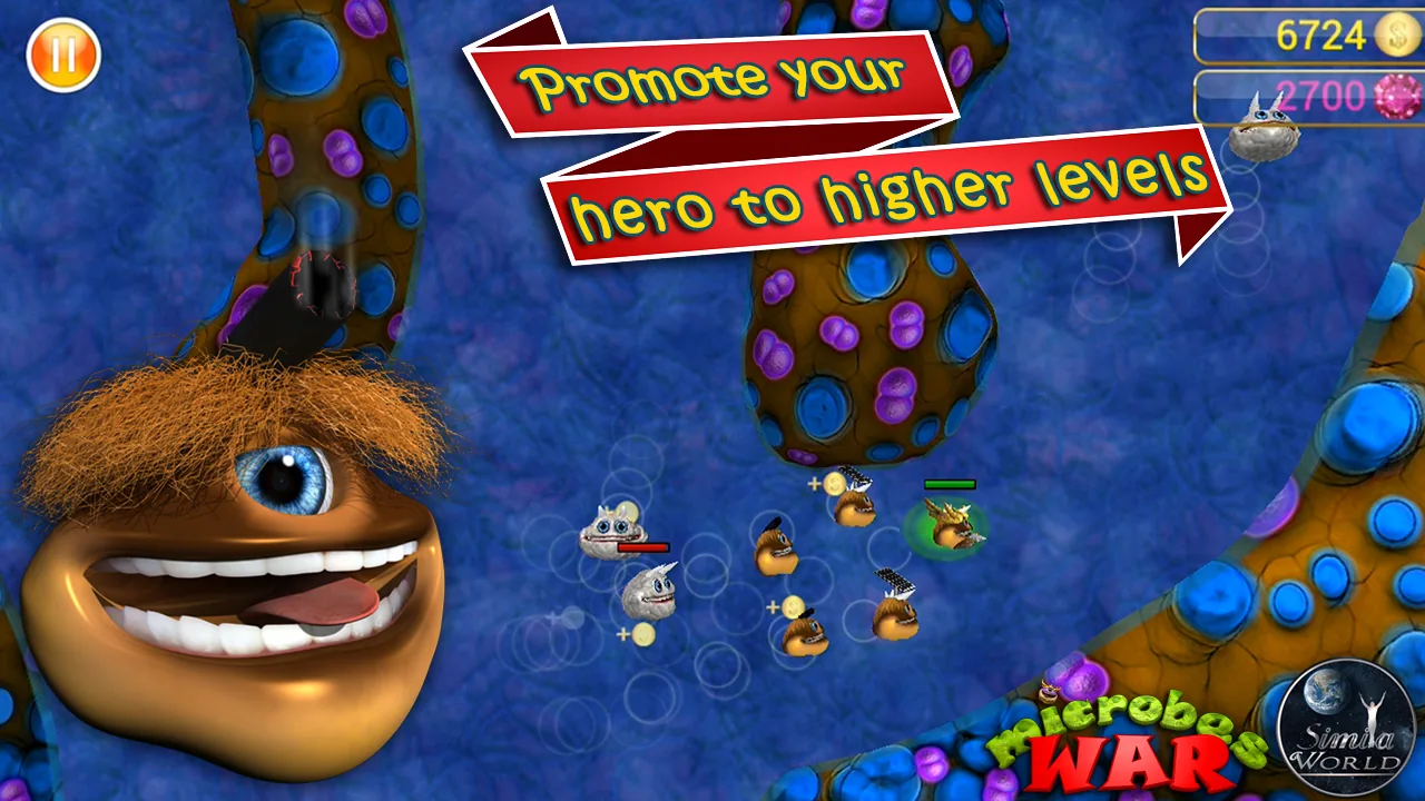 Microbes War gameplay and creature customization